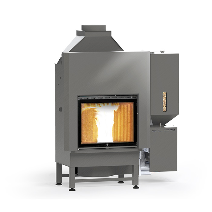 Termocamino a Legna e Pellet Evolution 4.0 Automatic con tecnologia a fiamma modulante e design innovativo