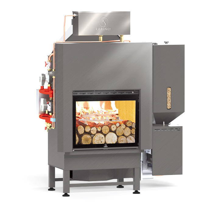 Termocamino Carinci Evolution 4.0 Combinato - Doppia combustione legna e pellet