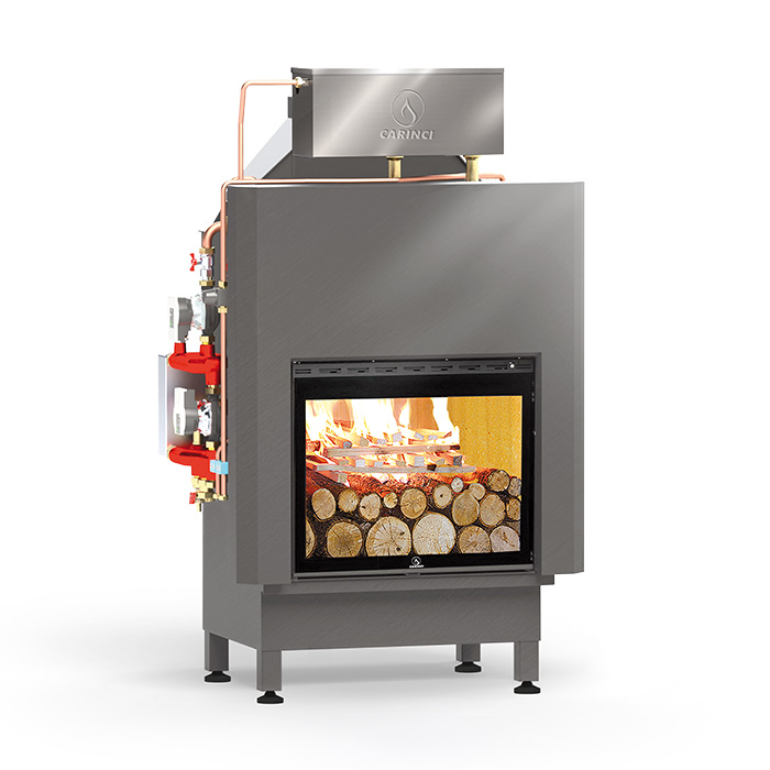 Termocamino a Legna Evolution 4.0 System con sistema di combustione a doppia camera