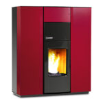 Termostufa Idro Power Slim Carinci - colore bordeaux - Riscaldamento super compatto e acqua sanitaria