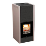Termostufa a Legna Wood 200 Basic - colore beige - rendimento oltre 90% con accensione dall'alto, acqua calda sanitaria
