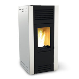 Stufa Air 100 120 120c Carinci - bianco - a pellet ad alta efficienza, con vetro ceramico e controllo remoto