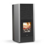 Termostufa a legna Wood 200 Carinci - colore grigio - riscaldamento e produzione di acqua calda sanitaria, compatta ad alto rendimento