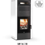 Stufa Air Wood V Carinci 16 kw 18 kw - Riscaldamento a legna ventilato con forno integrato