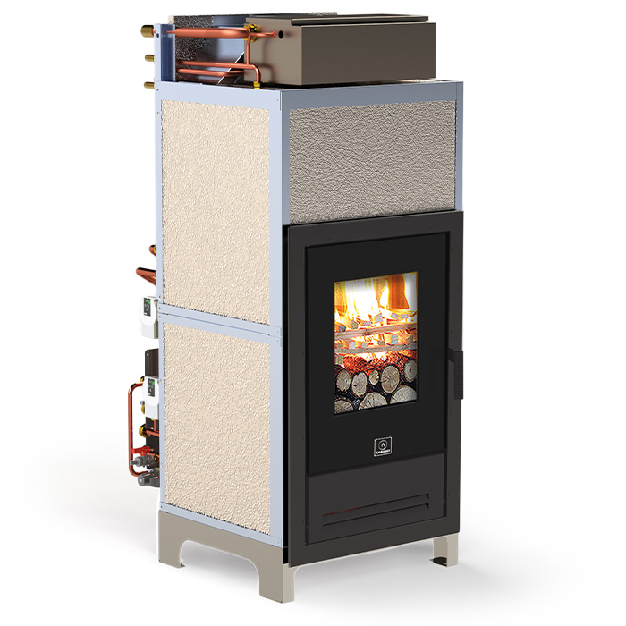 Inserto termostufa a legna Wood 200 Carinci - Soluzione compatta a doppio circuito ad alta efficienza