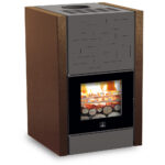 Termocamino a legna Evolution 4.0 Premium Carinci - colore Rame Martellato - con accensione dall'alto