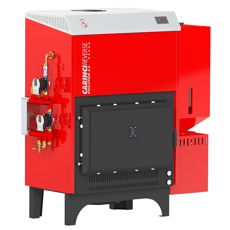 Termocamino Evolution 4.0 Reverse Combinato - Doppia combustione e doppio circuito