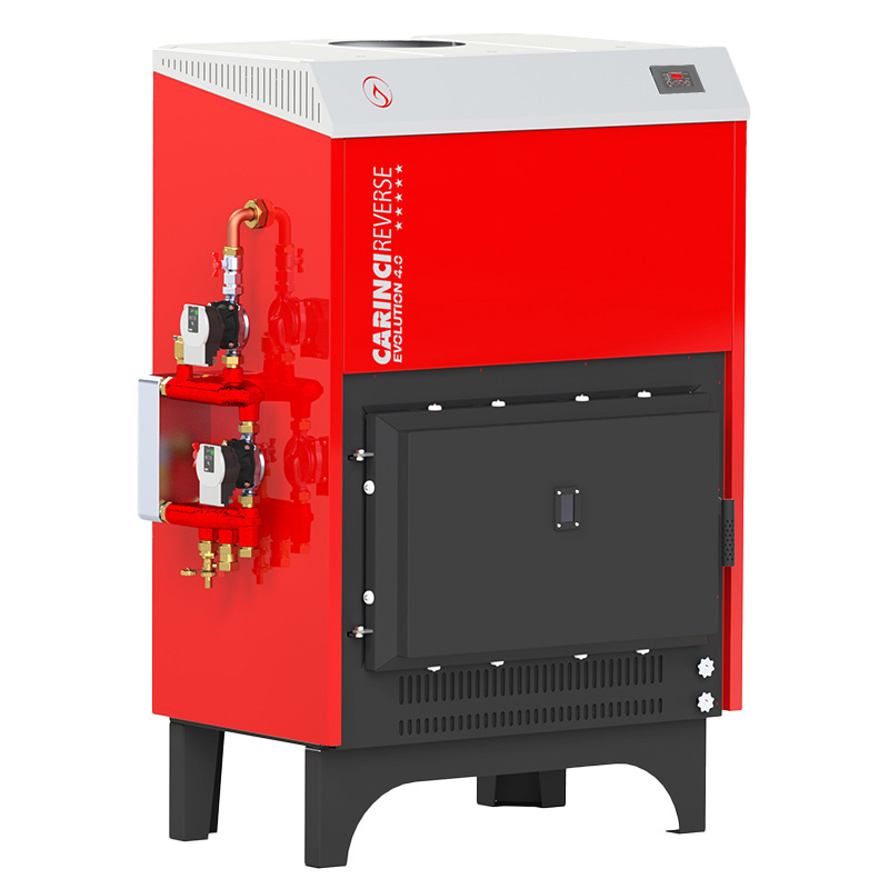 Termocamino a Legna Reverse System con sistema brevettato e produzione di acqua calda sanitaria